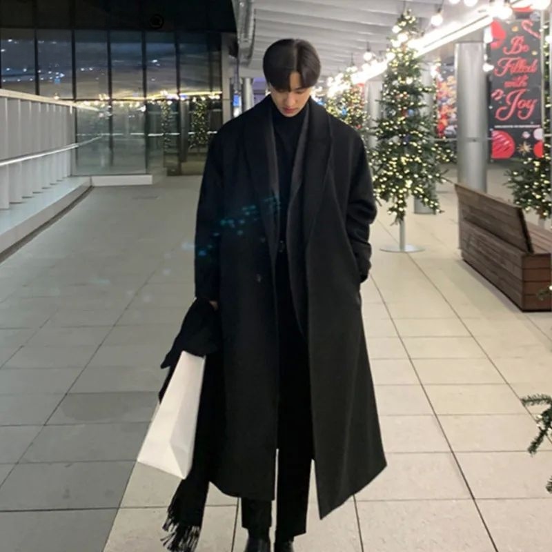 Korean Girl Lifestyle - Koreaanse stijl losse casual enkelknoops overjas