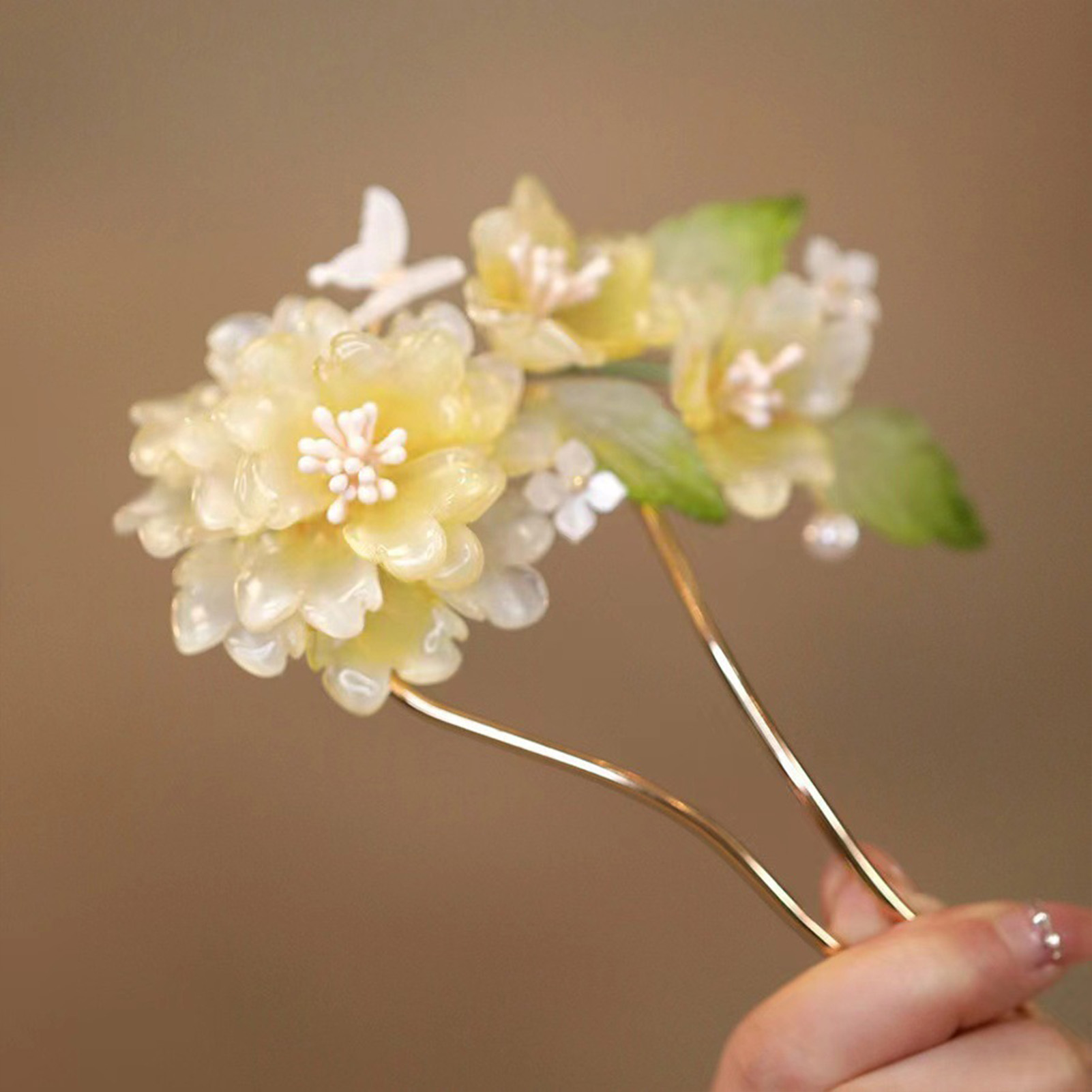Bloem U-vormige haarspeld Chin - Hanbok Hair Pin recensie en prijs