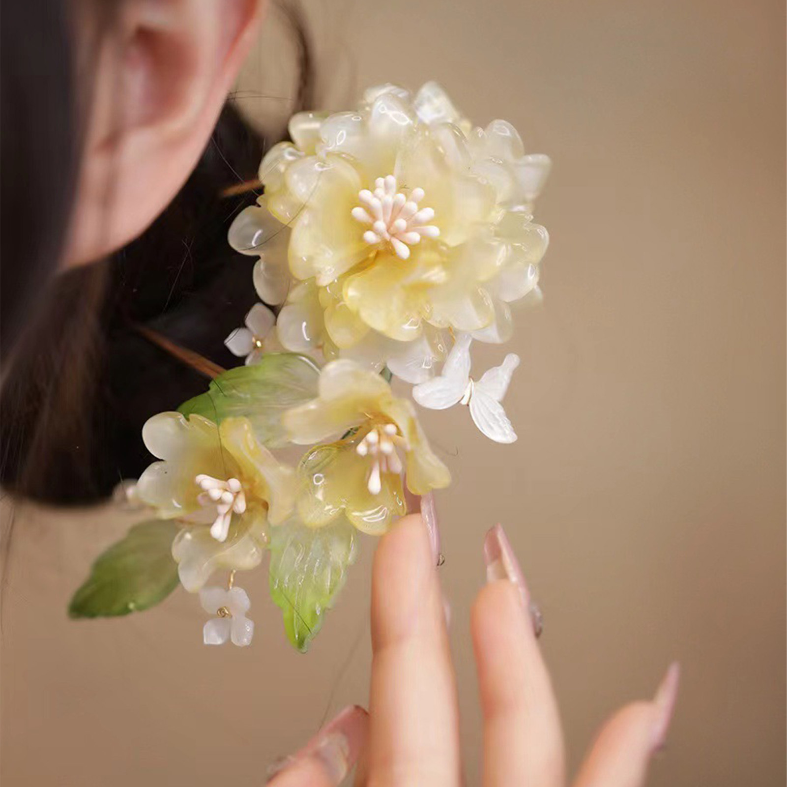 Bloem U-vormige haarspeld Chin - Hanbok Hair Pin recensie en prijs